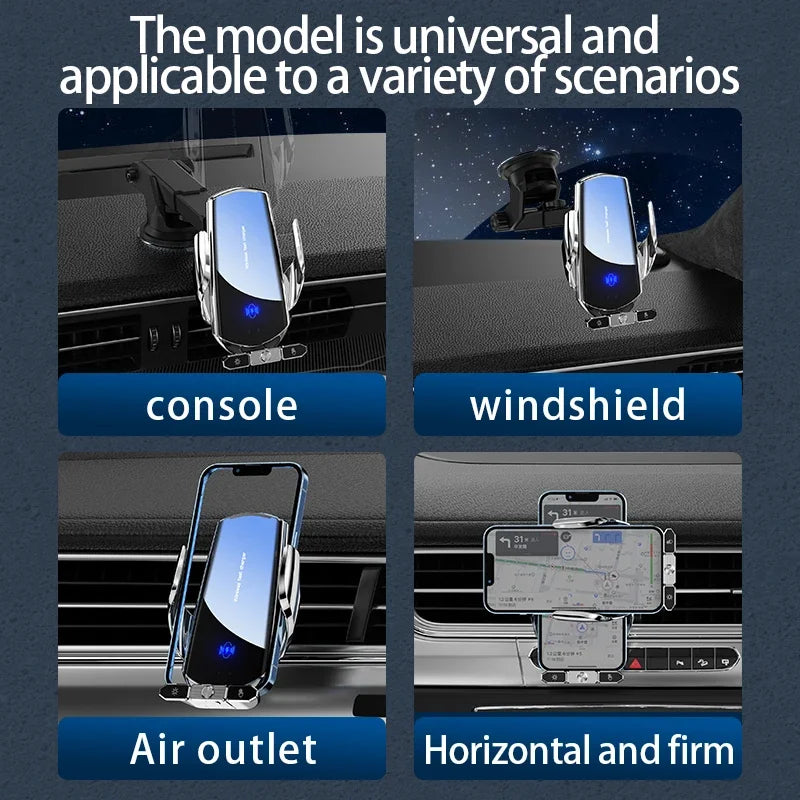 120W Wireless Charger Car Air Outlet Stand Phone Sucker Holder Fast Charging Station For Samsung S23 S22 iPhone 13 14 15 Pro Max