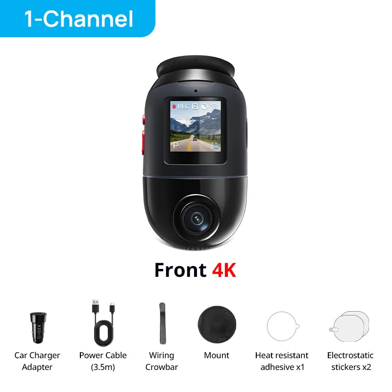 Global Version 70mai Dash Cam 4K Omni X800 360° Rotating Dual-Channel HDR Supported 4G Compatible Supercapacitor 70mai X800 Omni