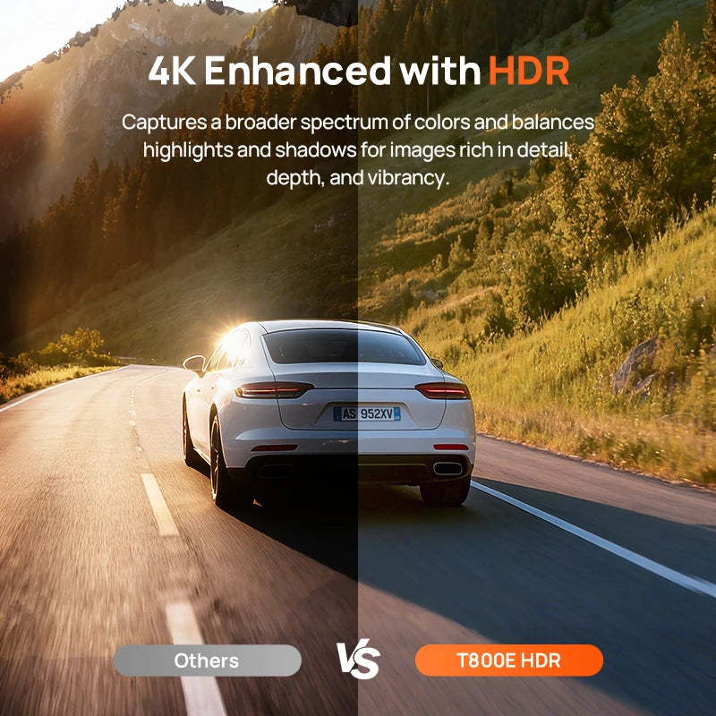 70mai 4K T800E 3-Channel Dash Cam Front Rear Interior 3-in-1 Voice Control 24H Parking Supercapacitor GPS 4K Car DVR 70mai T800E