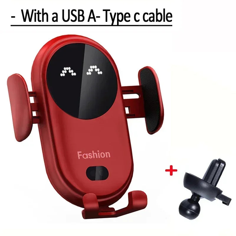 VIKEFON Car Wireless Charger Car Phone Holder for iPhone 17-12 Pro Max 11 Pro X MAX 8 7 Plus Intelligent Infrared Phone Holder