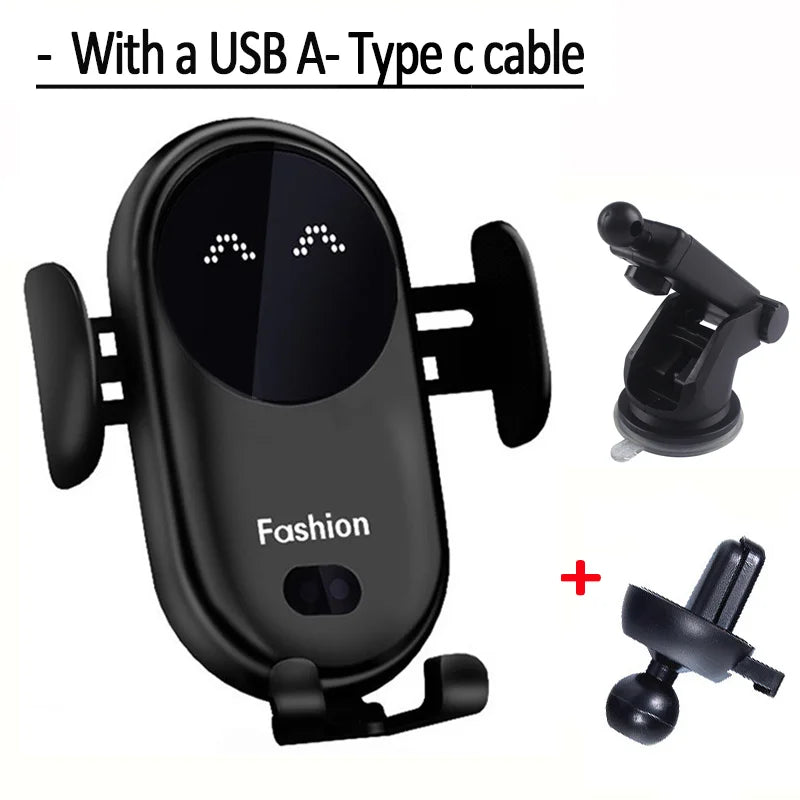 VIKEFON Car Wireless Charger Car Phone Holder for iPhone 17-12 Pro Max 11 Pro X MAX 8 7 Plus Intelligent Infrared Phone Holder