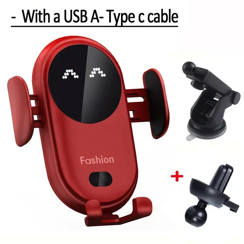 VIKEFON Car Wireless Charger Car Phone Holder for iPhone 17-12 Pro Max 11 Pro X MAX 8 7 Plus Intelligent Infrared Phone Holder