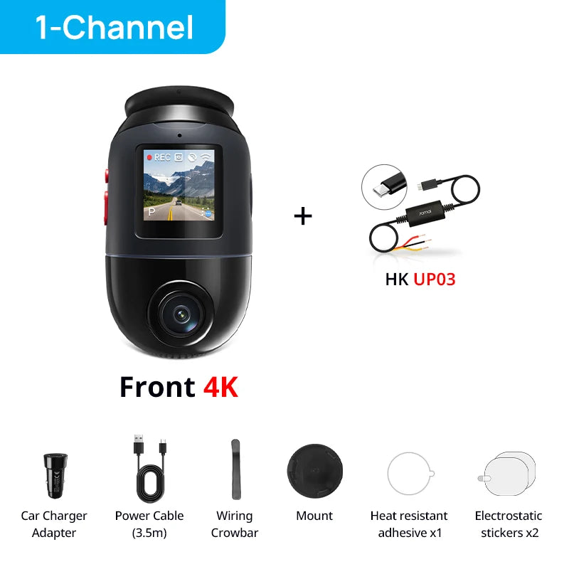 Global Version 70mai Dash Cam 4K Omni X800 360° Rotating Dual-Channel HDR Supported 4G Compatible Supercapacitor 70mai X800 Omni
