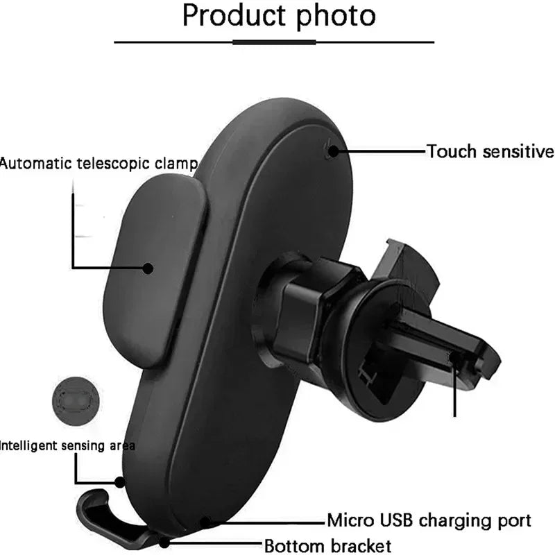 VIKEFON Car Wireless Charger Car Phone Holder for iPhone 17-12 Pro Max 11 Pro X MAX 8 7 Plus Intelligent Infrared Phone Holder
