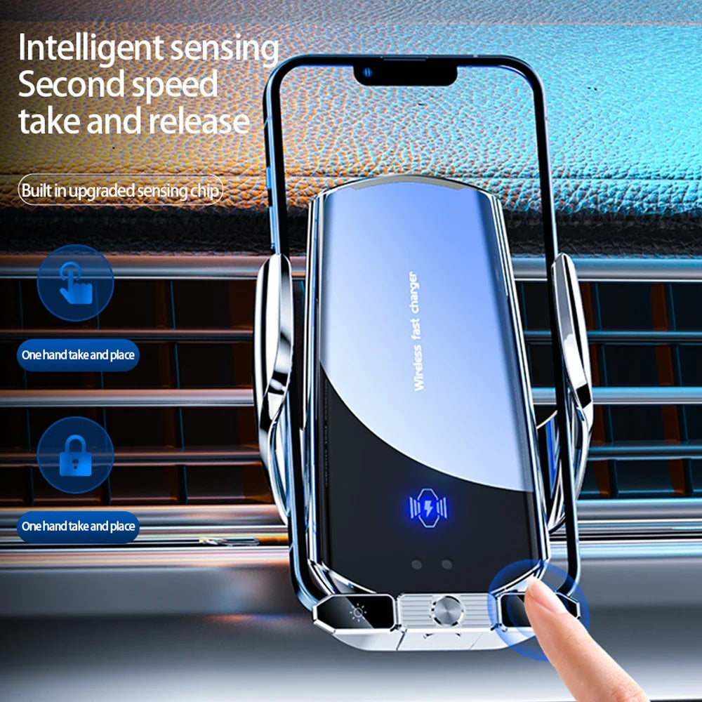 120W Wireless Charger Car Air Outlet Stand Phone Sucker Holder Fast Charging Station For Samsung S23 S22 iPhone 13 14 15 Pro Max
