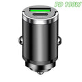 USB Type C Car Charger Max 100W Mini Car Charger Fast Charging Head Dual-Port Mobile Phone Car Charger For Xiaomi Samsung Huawei