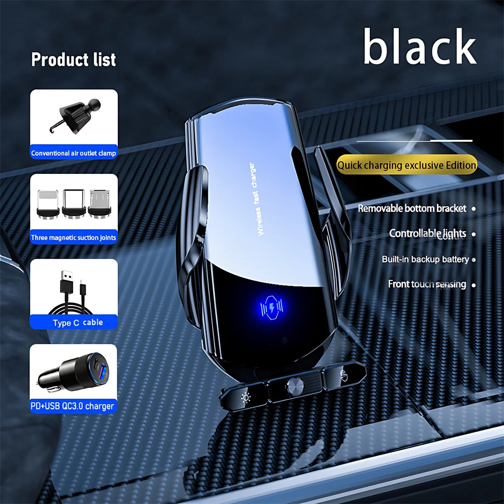 120W Wireless Charger Car Air Outlet Stand Phone Sucker Holder Fast Charging Station For Samsung S23 S22 iPhone 13 14 15 Pro Max