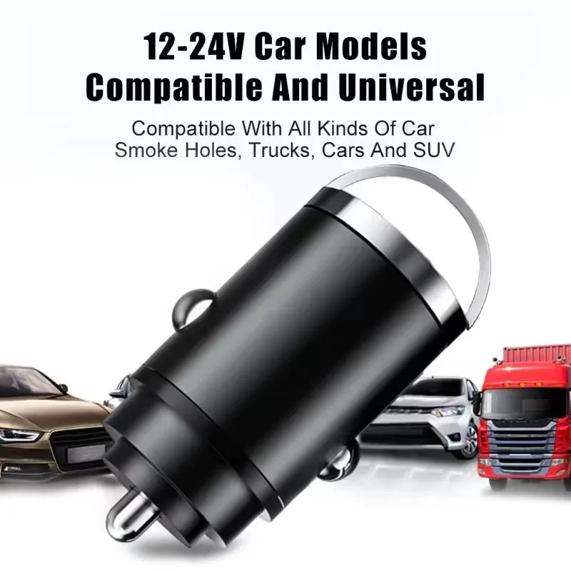 USB Type C Car Charger Max 100W Mini Car Charger Fast Charging Head Dual-Port Mobile Phone Car Charger For Xiaomi Samsung Huawei